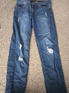 KanCan Skinny Distressed Jeans - Dark Blue